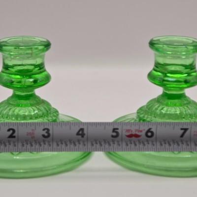 LOT 186: Vintage Uranium Candle Stick Holders