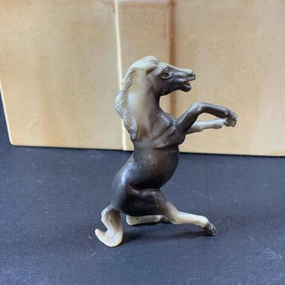 LOT 191: Just Horsing Around Collection Including Large Marx Toy Horse, Smaller Vintage Toy Horses, Ceramic Trinket Box with Horse Lid...