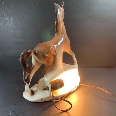 LOT 192: Vintage / Mid Centry Ceramic Horse Lamp