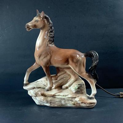 LOT 192: Vintage / Mid Centry Ceramic Horse Lamp
