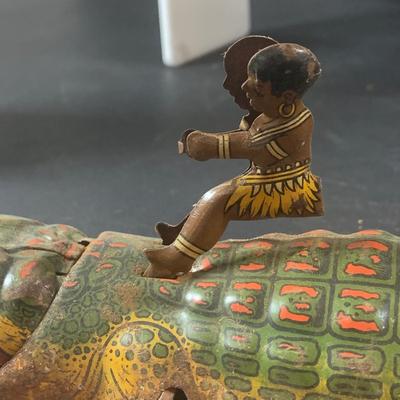 LOT 197: Vintage Toys Including Noise Makers Pin-Bo Sport-o-Rama Real Action Baseball Games, Toy Cars, J Chein Tin Wind-Up Alligator Toy...