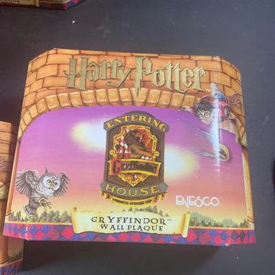 LOT 202: Collection of Enesco Harry Potter Plaques and Figurine In Original Boxes
