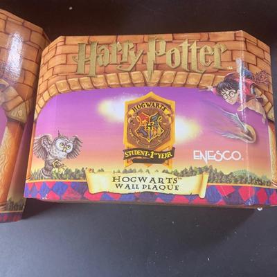 LOT 202: Collection of Enesco Harry Potter Plaques and Figurine In Original Boxes