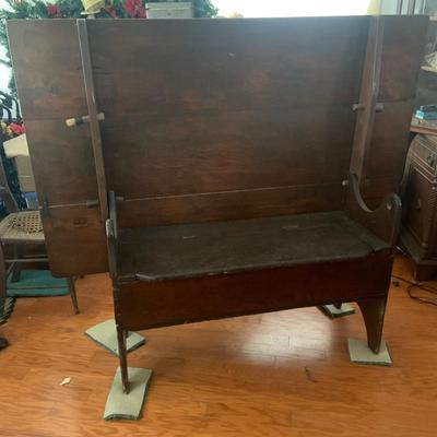 LOT 205: Early 19th Century Hutch Table with Seatbox