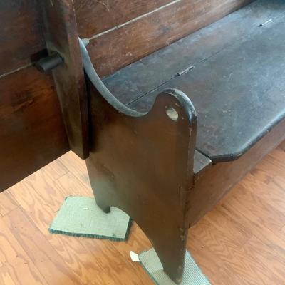 LOT 205: Early 19th Century Hutch Table with Seatbox