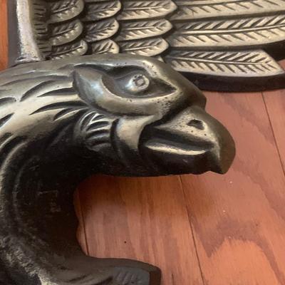 LOT207: Large Metal American Eagle with Spread Wings Wall Plaque