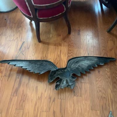 LOT207: Large Metal American Eagle with Spread Wings Wall Plaque