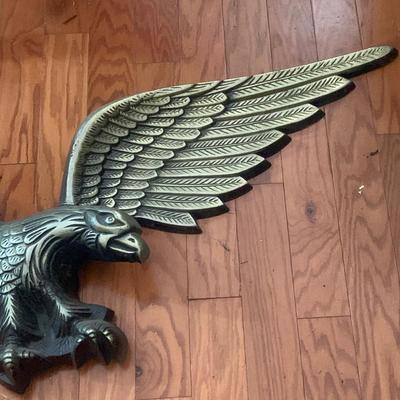 LOT207: Large Metal American Eagle with Spread Wings Wall Plaque