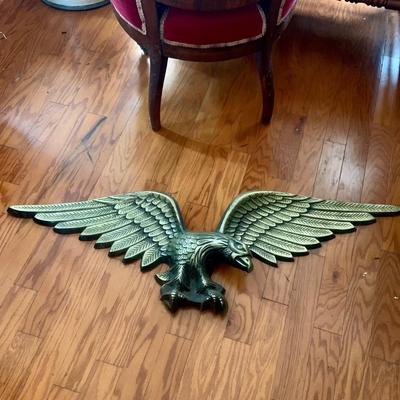 LOT207: Large Metal American Eagle with Spread Wings Wall Plaque