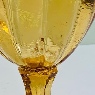 LOT 211: Beautiful Collection of Art Glass Including Large White Sniftner Goblet Made in Italy, Green Vase and Ruffled Top Amber Vase