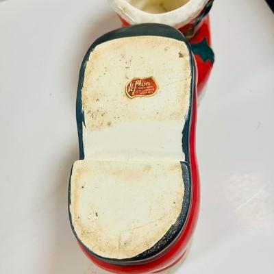 LOT 212: Large Assortment of Vintage Holiday Decorations Including an Holland Mold Plate, Atlantic Mold Tree, Lefton Boot, and Much More