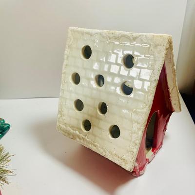 LOT 212: Large Assortment of Vintage Holiday Decorations Including an Holland Mold Plate, Atlantic Mold Tree, Lefton Boot, and Much More