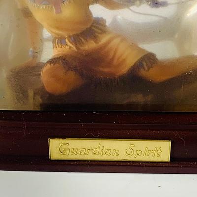 LOT 215: Beautiful Wolf Figurines- Bradford Exchange Number "Guardian Spirit" and Lenox 1991 "Keeping Warm"