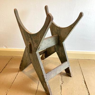 LOT 249: Antique Barrel Butter Churn with Stand