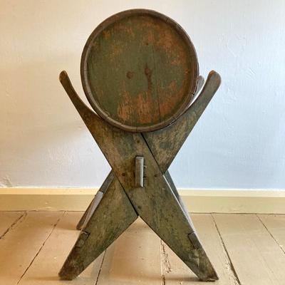 LOT 249: Antique Barrel Butter Churn with Stand