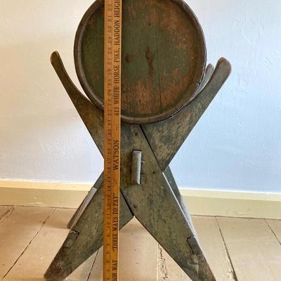 LOT 249: Antique Barrel Butter Churn with Stand