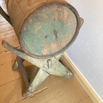 LOT 249: Antique Barrel Butter Churn with Stand