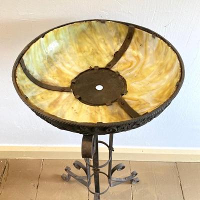 LOT 252: Vintage Plant Stand with Ornate Planter / Bowl