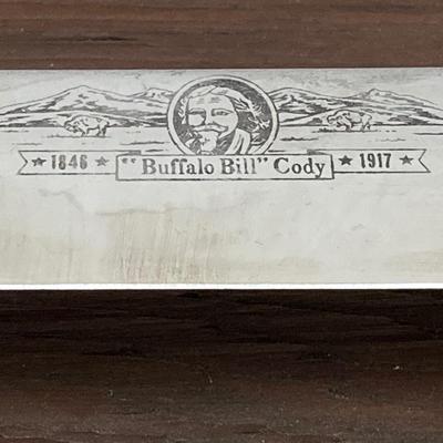 LOT 253: "Buffalo Bill" Knife - William F. Cody Reproduction Knife by Carvel Hall and Wall Display
