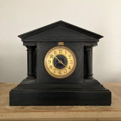 LOT 254: Vintage Le Boutillier & Co Paris Stone Mantel Clock