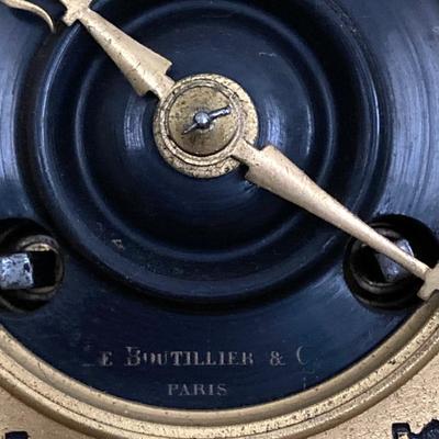 LOT 254: Vintage Le Boutillier & Co Paris Stone Mantel Clock