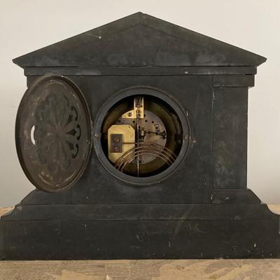 LOT 254: Vintage Le Boutillier & Co Paris Stone Mantel Clock