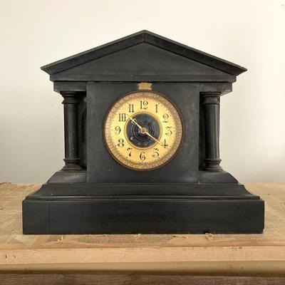 LOT 254: Vintage Le Boutillier & Co Paris Stone Mantel Clock