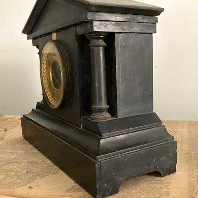 LOT 254: Vintage Le Boutillier & Co Paris Stone Mantel Clock