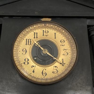 LOT 254: Vintage Le Boutillier & Co Paris Stone Mantel Clock