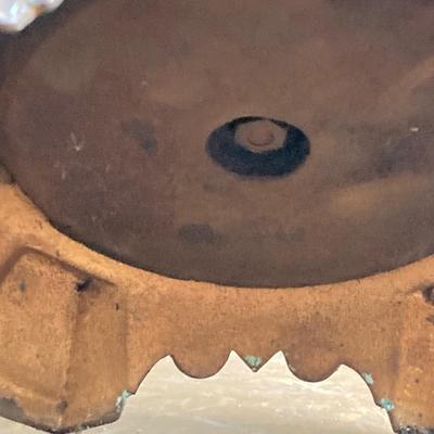 LOT 257: Antique Copper Base / Glass Shade Duplex Lantern and Collection of Miniatures with Wall Display