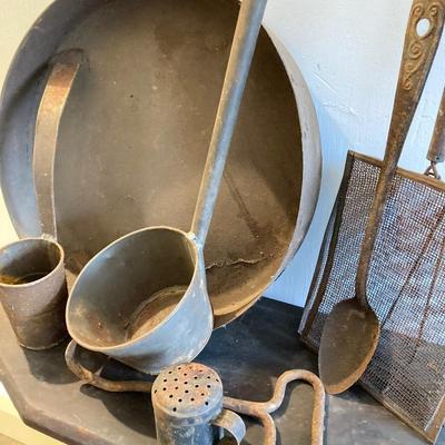 LOT 259: Vintage / Antique Outdoor Cookware, Utensils and More