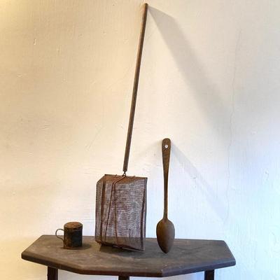 LOT 259: Vintage / Antique Outdoor Cookware, Utensils and More