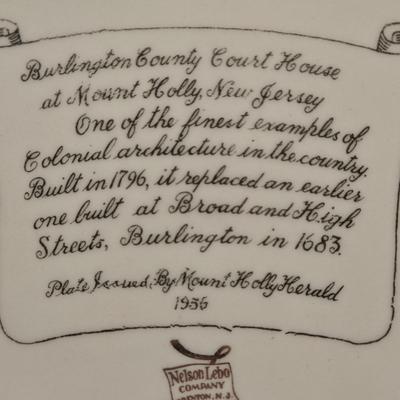 LOT 271: Vintage N.J. Historic Locations Plates, 6 Inch Square Crystal Plates, Bi-Centenary of The United States Cups, & Silver...