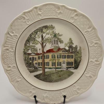 LOT 271: Vintage N.J. Historic Locations Plates, 6 Inch Square Crystal Plates, Bi-Centenary of The United States Cups, & Silver...