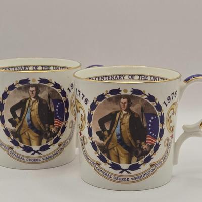 LOT 271: Vintage N.J. Historic Locations Plates, 6 Inch Square Crystal Plates, Bi-Centenary of The United States Cups, & Silver...