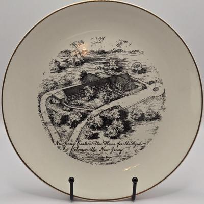 LOT 271: Vintage N.J. Historic Locations Plates, 6 Inch Square Crystal Plates, Bi-Centenary of The United States Cups, & Silver...