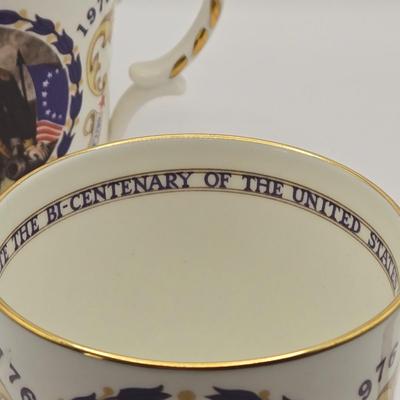 LOT 271: Vintage N.J. Historic Locations Plates, 6 Inch Square Crystal Plates, Bi-Centenary of The United States Cups, & Silver...