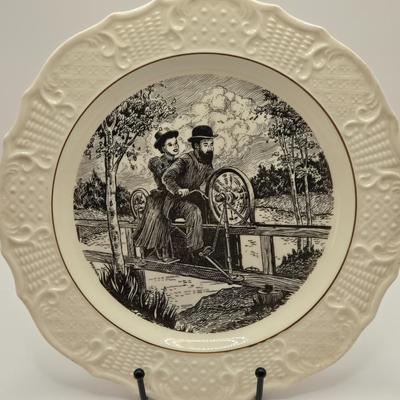 LOT 271: Vintage N.J. Historic Locations Plates, 6 Inch Square Crystal Plates, Bi-Centenary of The United States Cups, & Silver...