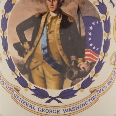 LOT 271: Vintage N.J. Historic Locations Plates, 6 Inch Square Crystal Plates, Bi-Centenary of The United States Cups, & Silver...