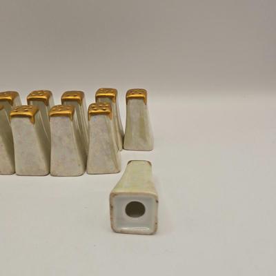 LOT 274: Formalities by Baum Bros. Egg, Falcon Ware Vase Numbered & Made in England, Miniature Cups and Sauces, Salt & Pepper...