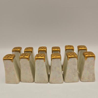 LOT 274: Formalities by Baum Bros. Egg, Falcon Ware Vase Numbered & Made in England, Miniature Cups and Sauces, Salt & Pepper...