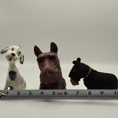 LOT 275: 1950s Ranger Joe Bowl and Mug, Dalmatian Dog Figure, Vintage Cast Iron Scottie Dog Coin Bank, Mohair with Straw Stuffing...