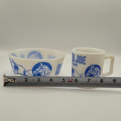 LOT 275: 1950s Ranger Joe Bowl and Mug, Dalmatian Dog Figure, Vintage Cast Iron Scottie Dog Coin Bank, Mohair with Straw Stuffing...