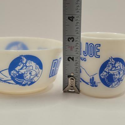 LOT 275: 1950s Ranger Joe Bowl and Mug, Dalmatian Dog Figure, Vintage Cast Iron Scottie Dog Coin Bank, Mohair with Straw Stuffing...