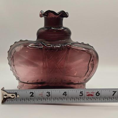 LOT 276: Amber & Amethyst Colored Glass Flasks & Decanters