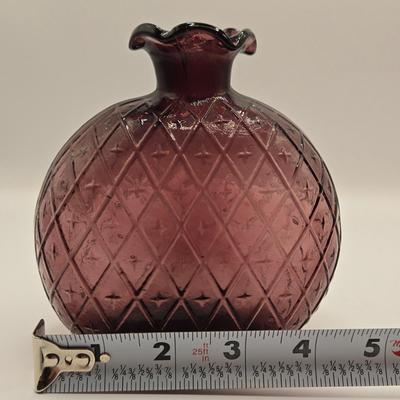 LOT 276: Amber & Amethyst Colored Glass Flasks & Decanters