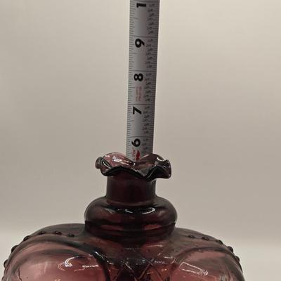 LOT 276: Amber & Amethyst Colored Glass Flasks & Decanters