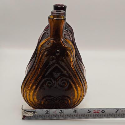 LOT 276: Amber & Amethyst Colored Glass Flasks & Decanters