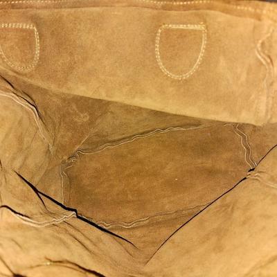 Vintage GH Bass Suede Leather Tote Brown with small leather wallet