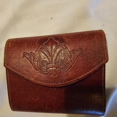 Vintage GH Bass Suede Leather Tote Brown with small leather wallet